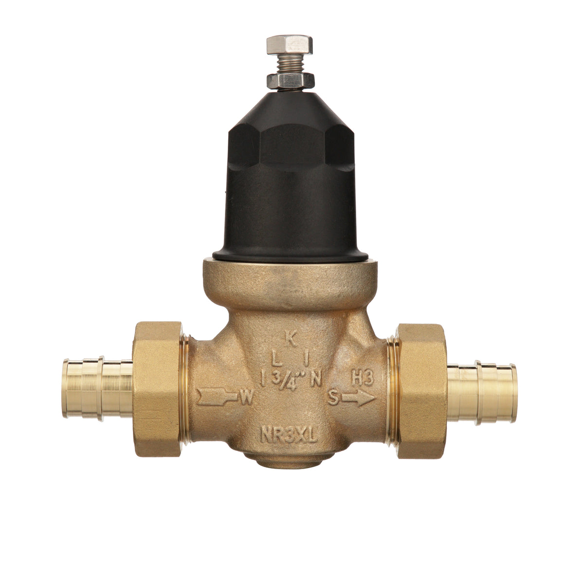 Zurn 3/4" NR3XL Pressure Reducing Valve with double union FNPT connection and a male barbed connection PEX tailpiece 34-NR3XLDUPEXF1960