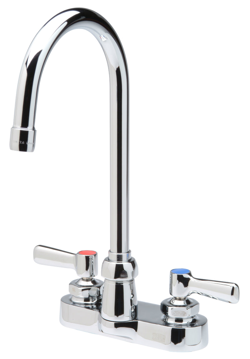 Zurn AquaSpec Gooseneck Faucet, 4" Centerset, 5 3/8" Spout, 2.2 GPM Pressure-Compensating Aerator, Lever Handles Z812B1-XL