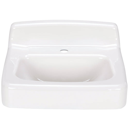 Zurn 20x18 Wall-Mount Cast Iron Sink/Lavatory, Single Hole, White Enameled Cast Iron Z5841