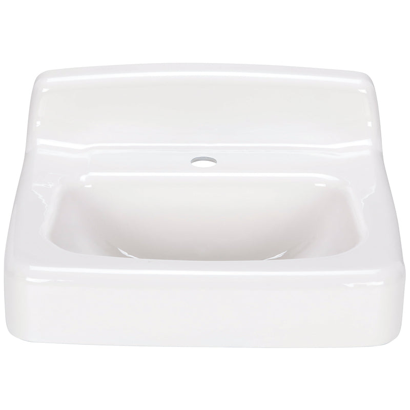 Zurn 20x18 Wall-Mount Cast Iron Sink/Lavatory, Single Hole, White Enameled Cast Iron Z5841