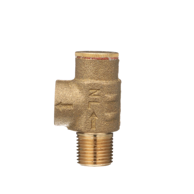 Zurn 1/2" P1550XL Pressure Relief Valve preset at 125 PSI, and male NPT inlet and female NPT outlet connections 12-P1550XL-125