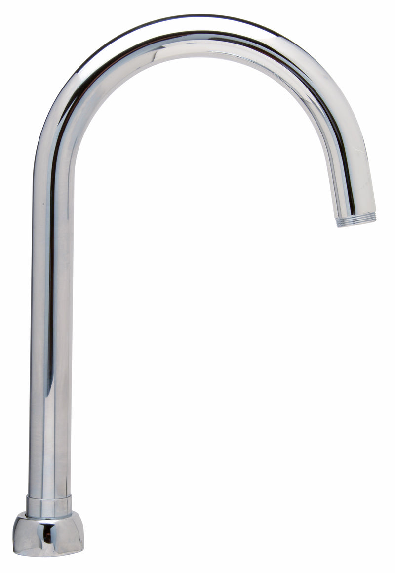 Zurn AquaSpec 5 3/8" Rigid or Swing Centerline Gooseneck Spout (Spout "B"), Chrome-Plated Lead-Free Brass, Male Outlet Threads G67852