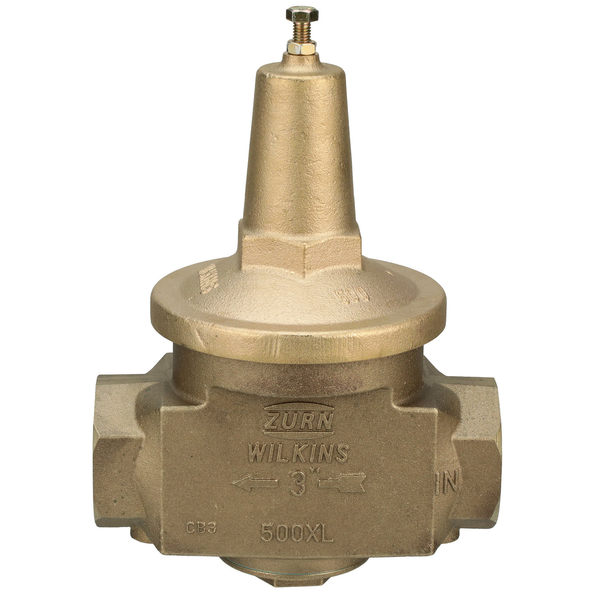 Zurn 3" 500XL Water Pressure Reducing Valve with a spring range from 75 PSI to 125 PSI, factory set at 85 PSI 3-500XLHR