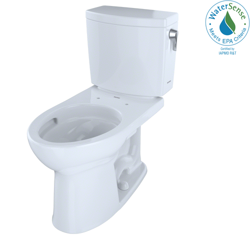 TOTO Drake II 1G Two-Piece Elongated 1.0 GPF Universal Height Toilet with CeFiONtect and Right-Hand Trip Lever, Cotton White CST454CUFRG#01