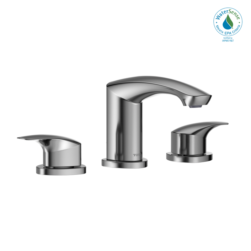 TOTO GM 1.2 GPM Two Handle Widespread Bathroom Sink Faucet, Polished Chrome TLG09201U