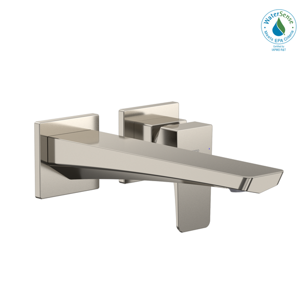 TOTO GE 1.2 GPM Wall-Mount Single-Handle Long Bathroom Faucet with COMFORT GLIDE Technology, Polished Nickel TLG07308U#PN