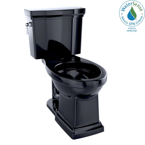 TOTO Promenade II Two-Piece Elongated 1.28 GPF Universal Height Toilet, Ebony CST404CEFG#51