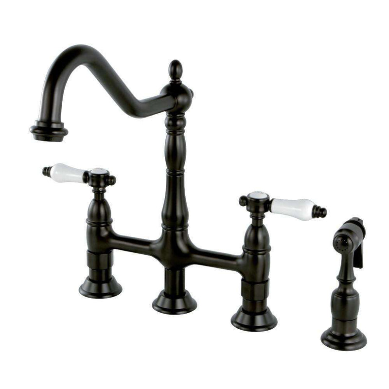 Kingston KS1275BPLBS 8" Centerset Kitchen Faucet W/ Sp