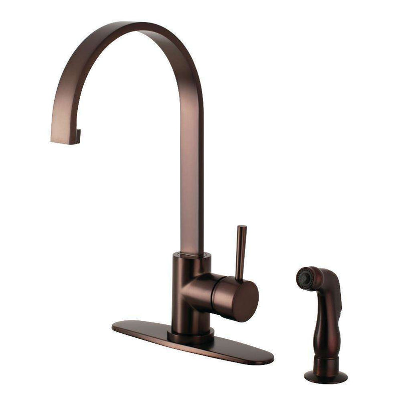 Kingston Brass LS8715DLSP Sg-Hnd Kitchen Faucet W/ Side Sp