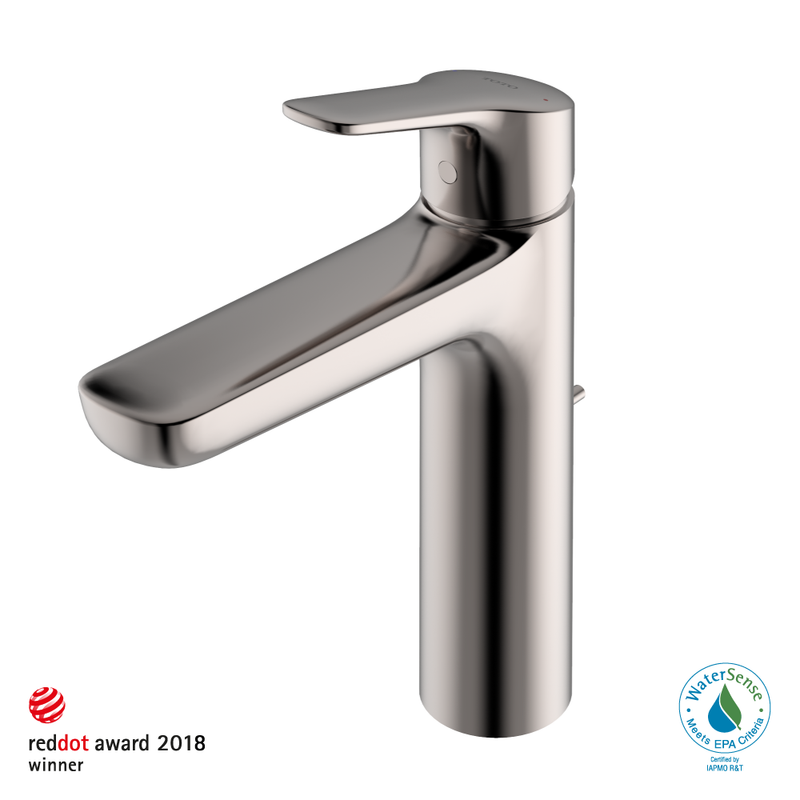 TOTO GS 1.2 GPM Single Handle Semi-Vessel Bathroom Sink Faucet with COMFORT GLIDE Technology, Polished Nickel TLG03303U