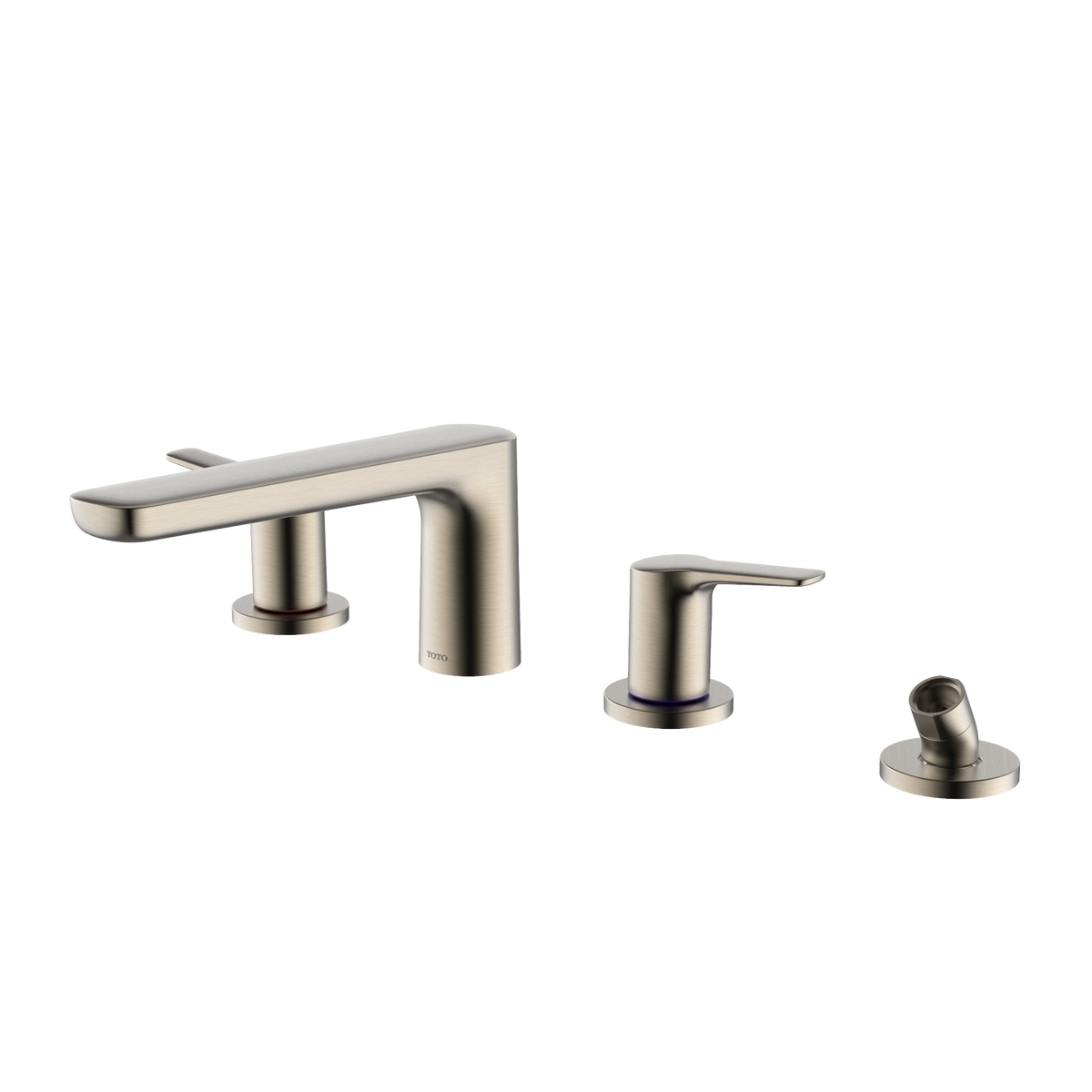 TOTO GS Four-hole Deck-Mount Roman Tub Filler Trim with Handshower, Brushed Nickel TBG03202U#BN