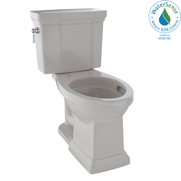 TOTO Promenade II Two-Piece Elongated 1.28 GPF Universal Height Toilet with CeFiONtect, Sedona Beige CST404CEFG#12