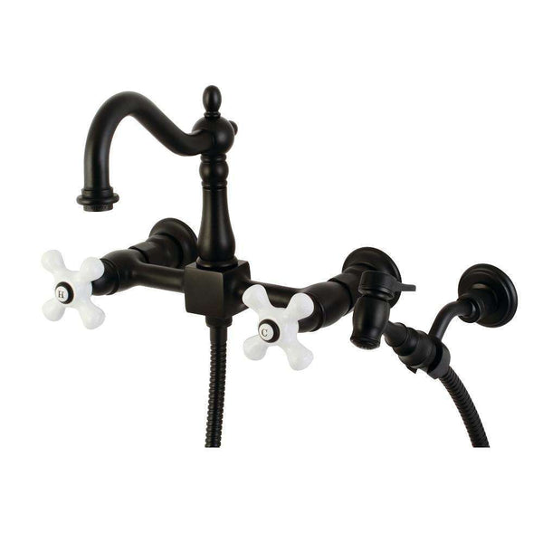 Kingston KS1260PXBS Heritage Wall Mount Bridge K Faucet