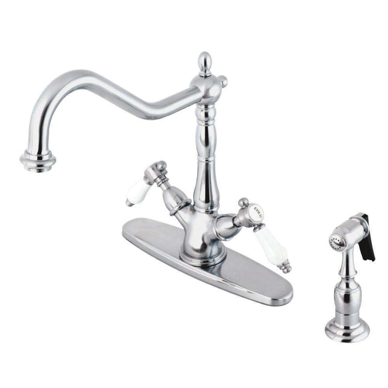 Kingston KS1231BPLBS Mono Deck Mount Kitchen Faucet W/