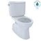 TOTO Vespin II Two-Piece Elongated 1.28 GPF Universal Height Skirted Design Toilet with CeFiONtect, Cotton White CST474CEFG#01