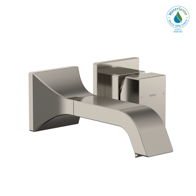 TOTO GC 1.2 GPM Wall-Mount Single-Handle Bathroom Faucet with COMFORT GLIDE Technology, Polished Nickel TLG08307U