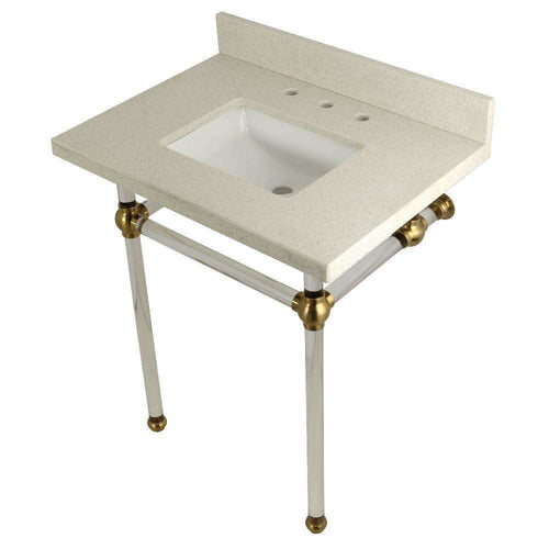 Kingston Brass KVPB30WQASQ7 30X22 White Quartz Vanity