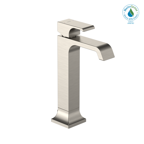 TOTO GC 1.2 GPM Single Handle Vessel Bathroom Sink Faucet with COMFORT GLIDE Technology, Brushed Nickel TLG3305U#BN