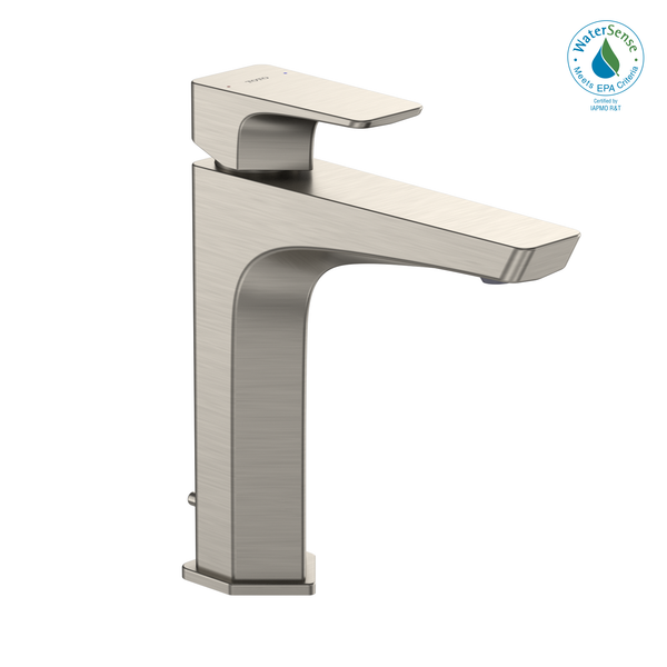 TOTO GE 1.2 GPM Single Handle Semi-Vessel Bathroom Sink Faucet with COMFORT GLIDE Technology, Brushed Nickel TLG07303U#BN