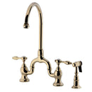 Kingston KS7792TALBS Bridge Kitchen Faucet W/Brass