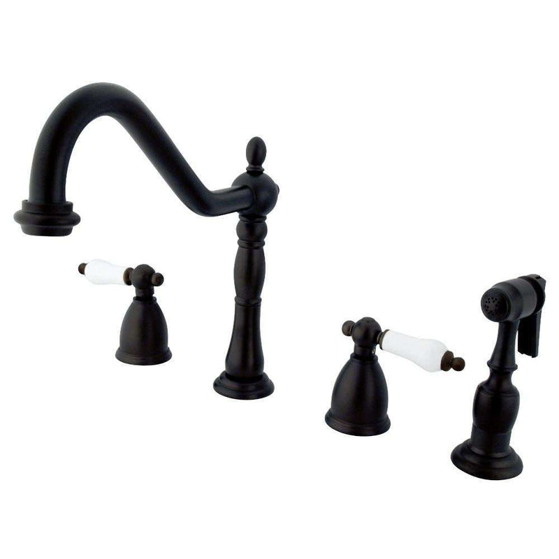 Kingston Brass KB1795PLBS Widespread Kitchen Faucet Bronze