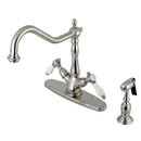 Kingston KS1238BPLBS Mono Deck Mount Kitchen Faucet W/