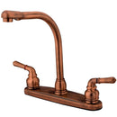 Kingston KB756LS Centerset Kitchen Faucet, Antique Copper