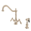 Kingston KS1236ALBS Heritage Mono Deck Mount Kitchen Faucet