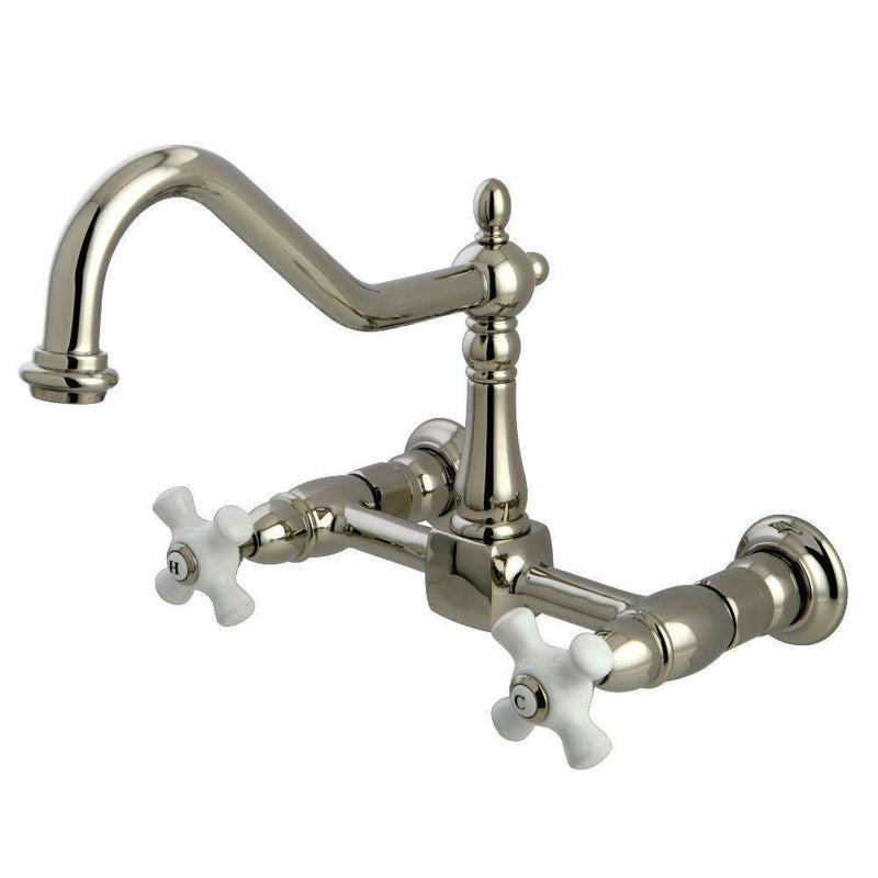 Kingston KS1246PX Heritage 8 in. Wall Mount Kitchen Faucet