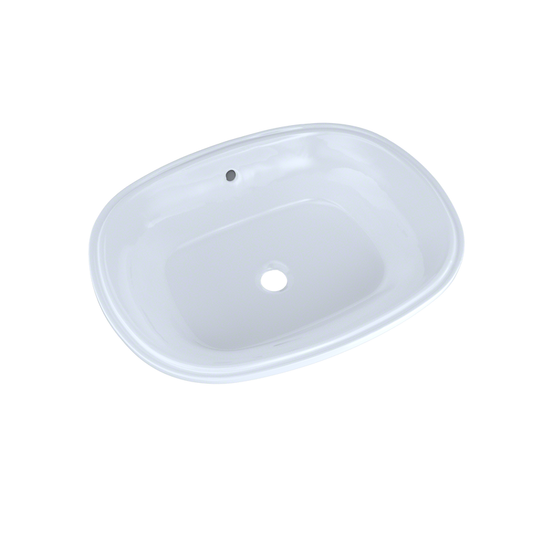 TOTO Maris 20-5/16" x 15-9/16" Oval Undermount Bathroom Sink with CeFiONtect, Cotton White LT481G