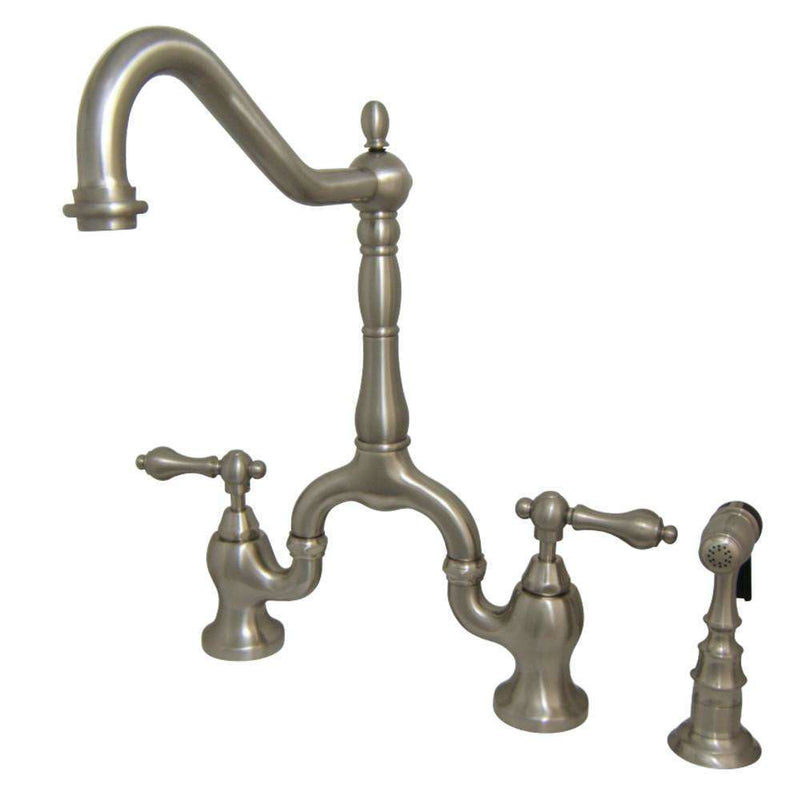 Kingston KS7758ALBS English Country Kitchen Bridge Faucet W/