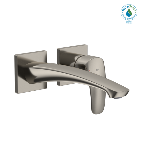 TOTO GM 1.2 GPM Wall-Mount Single-Handle Long Bathroom Faucet with COMFORT GLIDE Technology, Polished Nickel TLG09308U#PN