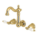 Kingston KS1222PL 8" Center Wall Mount Bath Faucet