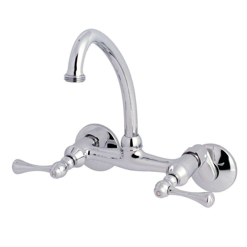 Kingston KS374C 6" Adj Center Wall Mount Laundry Faucet