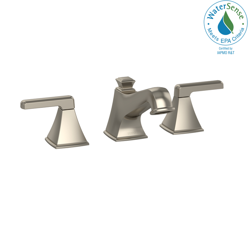 TOTO Connelly Two Handle Widespread 1.2 GPM Bathroom Sink Faucet, Brushed Nickel TL221DD12