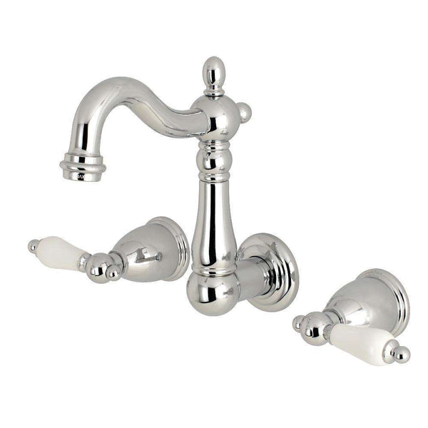 Kingston KS1221PL 8-Inch Center Wall Mount Bath Faucet