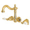 Kingston KS1252PL 8" Center Wall Mount Bath Faucet