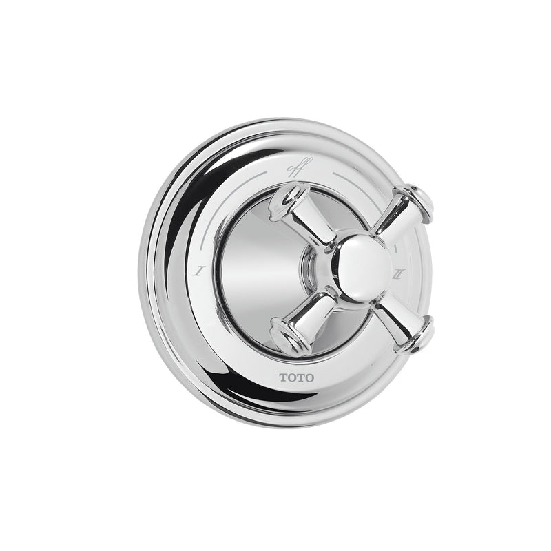 TOTO Vivian Cross Handle Two-Way Diverter Trim with Off, Polished Chrome TS220D