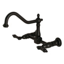 Kingston KS1240AL Heritage 8 in. Wall Mount Kitchen Faucet,