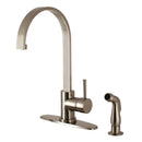 Kingston Brass LS8718DLSP Sg-Hnd Kitchen Faucet W/ Side Sp