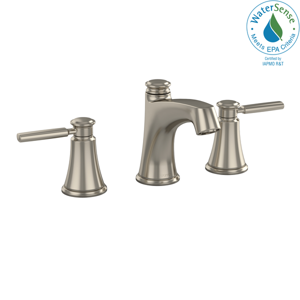 TOTO KeaneTwo Handle Widespread 1.5 GPM Bathroom Sink Faucet, Brushed Nickel TL211DD#BN