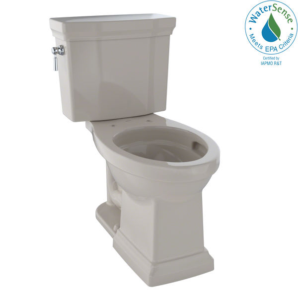 TOTO Promenade II Two-Piece Elongated 1.28 GPF Universal Height Toilet with CeFiONtect, Bone CST404CEFG#03