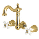 Kingston KS1222PX 8" Center Wall Mount Bath Faucet