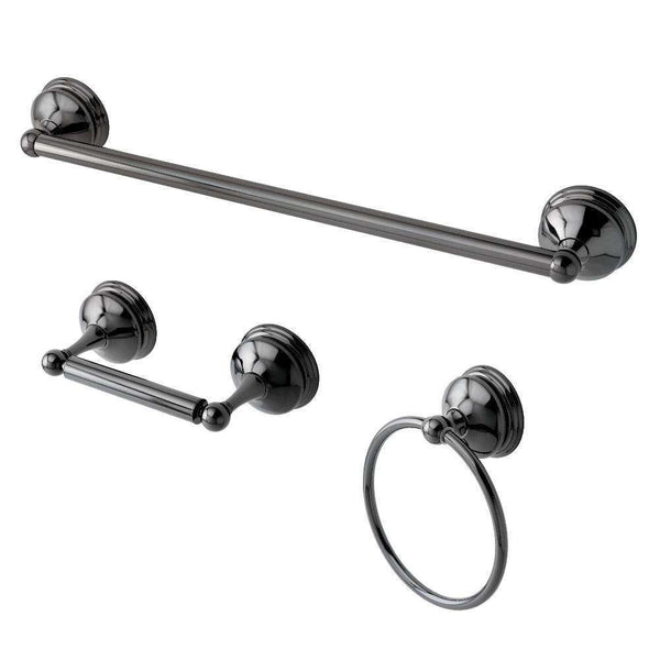 Kingston Brass BAK116248BK 3-Piece Towel Bar