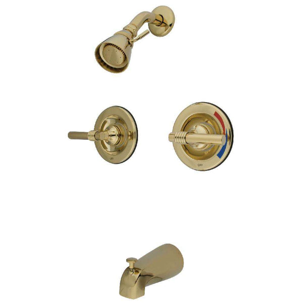 Kingston Brass KB662ML Tub and Shower Faucet, Polished Brass