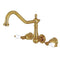 Kingston Brass KS1027PL Wall Mount Tub Filler, Brushed Brass