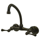 Kingston KS314ORB 6" Adj Center Wall Mount Kitchen Faucet