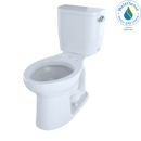 TOTO Entrada Two-Piece Elongated 1.28 GPF Universal Height Toilet with Right-Hand Trip Lever, Cotton White CST244EFR