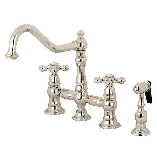 Kingston KS3276AXBS Restoration 8" Bridge Kitchen Faucet Sp