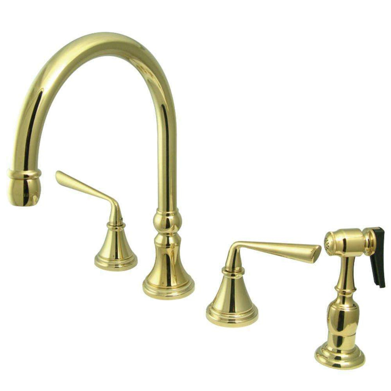 Kingston Brass KS2792ZLBS Wsp Kitchen Faucet, Polished Brass